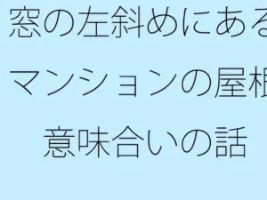 窓の左斜めにあるマンションの屋根 意味合いの話