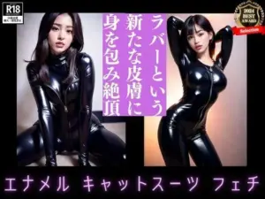 ラバーという新たな皮膚に身を包み絶頂 エナメルキャットスーツフェチ